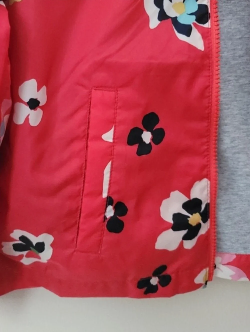 NWOT GAP Kids Red Floral Hooded Raincoat, Size XL (12-13)